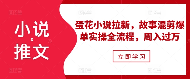 小说推文之蛋花小说拉新，故事混剪爆单实操全流程，周入过万-翔云学社