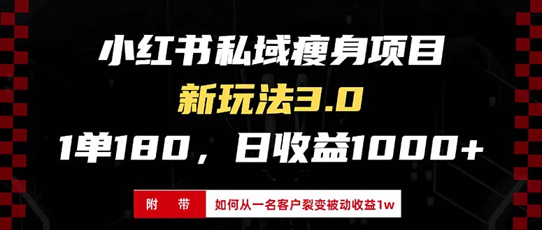 小红书瘦身项目3.0模式，新手小白日赚收益1000+(附从一名客户裂变收益…-翔云学社